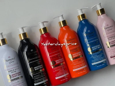 DIAMOND GLOW WHITENING BODY MILK 500ML√ VARIATIONS VIT A,K,E ARBUTIN