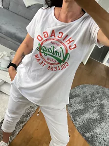 Italy T- Shirt blogger Top Trend Gr. 36 38 40 Vintage Top Trend weiß - Bild 1 von 17