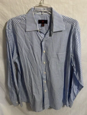 Egara Black Label Blue Striped Dress Shirt Mens Size Sz Large Lrg L - Image 1 of 4