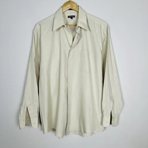 Knightsbridge Mens Long Sleeve Button Down Dress Shirt Beige Size Large - Picture 1 of 5