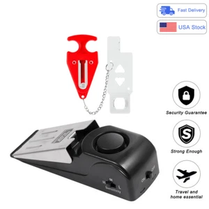 Door Stop Alarm & Portable Security Door Lock Kit for Travel Hotel Room Home - Picture 1 of 9