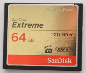 Tarjeta SanDisk Extreme 64 GB UDMA7 120 MB/s CF Compact Flash Card tarjeta de memoria - Imagen 1 de 2