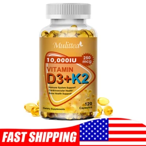 Vitamin D3 K2 | Plant Based Vitamin K2 MK7 + Vegan D3 5000iu Bone & Heart Health - Picture 1 of 8