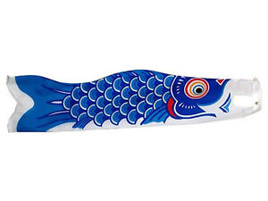 Japanese Windsock 19.5" Blue Koi Nobori NYLON Carp Fish Kite Flag Made in Japan