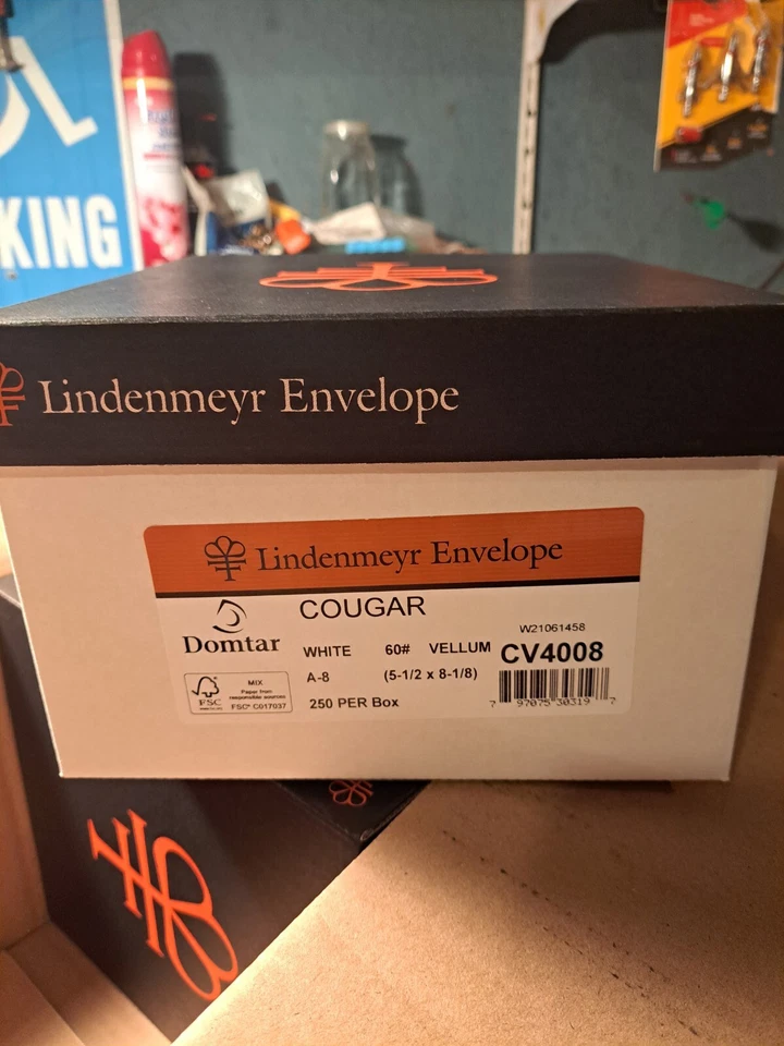 250 Lindenmeyr 5-1/2 x 8-1/8 A8 COUGAR NATURAL 60# VELLUM CN4008 DOMTAR ENVELOPE - Image 1 of 3