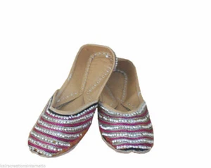 Women Shoes Wedding Leather Handmade Indian Jutties Loafers Mojaries Flats US 6 - Picture 1 of 8