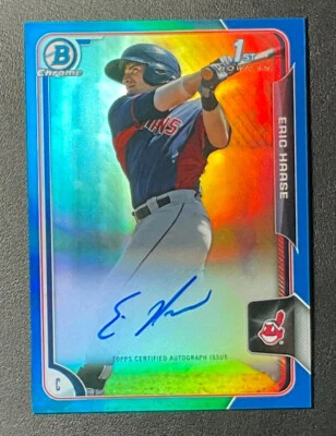 2015 Eric Haase Bowman Chrome Auto Blue Refractor /150 RC Autograph Rookie - Image 1 of 2