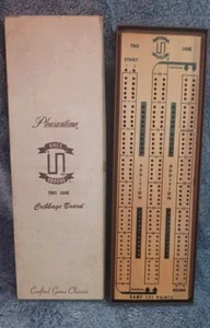 1958 Pleasantime Two Lans Cribbage Board No. 715 - Picture 1 of 14
