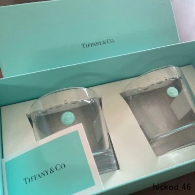  Tiffany & Co. Pair Clear Glass Swing OF Rock W/ Blue Box Gift New From Japan - Image 1 of 4