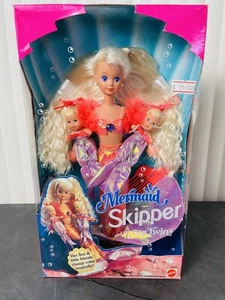 VINTAGE 1993 BARBIE "MERMAID SKIPPER AND THE SEA TWINS" DOLL SET #10506 NRFB - Picture 1 of 7