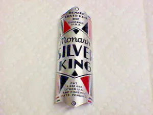 Monark Silver King Bicycle Head Badge acid etched in Aluminum - Picture 1 of 3