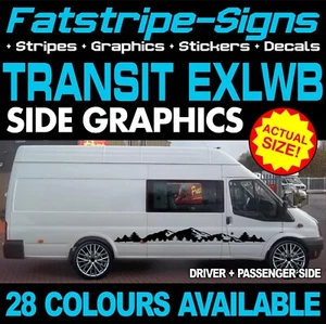 para Ford Transit EXLWB PEGATINAS GRÁFICOS RAYAS CALCOMANÍAS AUTOCARAVANA MK6 MK7 - Imagen 1 de 2