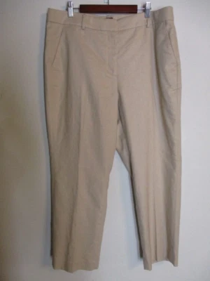 Pantalones de pierna recta J.Crew Factory Kallie mezcla de lino en beige hasta el tobillo 14 Foto 1 de 4