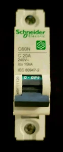 Schneider Electric C60N C20A 1-Pole Circuit Breaker Made In France - Picture 1 of 4