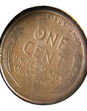 1958-D Wheat Penny multiple errors Huge Strike Through Crack Rever See Pictures