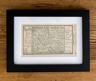 Антикварная оригинальная карта штата Вайоминг 1888 г. в рамке крошечная карта Вайоминга - Изображение 1 из 2