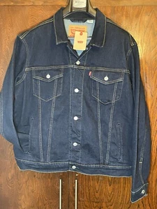 Levi's Denim Trucker Jacket Red Tab Blue Jean Dark Wash Men's Size XL New - Picture 1 of 10