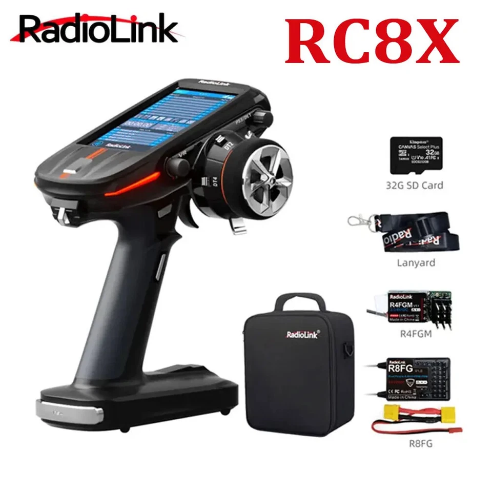 Radiolink RC8X 8CH 2.4G RC Transmitter and R8FG R4FGM Gyro Receiver Touch Screen - Image 1 of 4