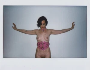Art model Topless Nude Pink Wide Instant Film Print Uncensored BDSM - Picture 1 of 1