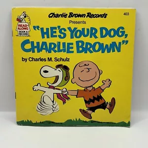 Vintage “ He’s Your Dog, Charlie Brown" Book & Vinyl Record 33 1/3 RPM, 7 “1978 - Picture 1 of 8