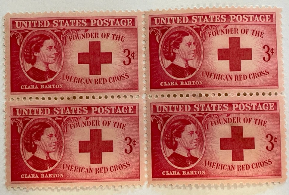 US Scott # 967 Block of 4; Mint; NH; OG; 3¢ Clara Barton Founder of Red Cross - Image 1 of 1