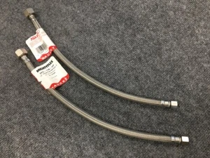 Aquaflo Mightyflex Wasserhahnschlauch 16" SS 1/2" Innengewinde weich Kegel x 3/8" weich Comp Menge 2 - Bild 1 von 4