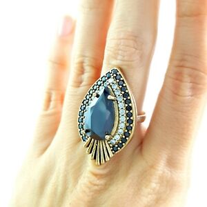 Victorian Woman Sterling Silver 925 Ladies Ring Turkish Handmade Jewelry R2495
