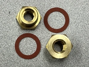 1962-64 CHEVROLET 409" 425HP CARTER AFB BRASS FUEL INLET FITTING SET W/GASKETS - Picture 1 of 1