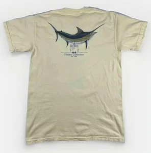 Guy Harvey Classic Collection Marlin Men's Yellow Short Sleeve T-shirt Pocket M - Picture 1 of 5