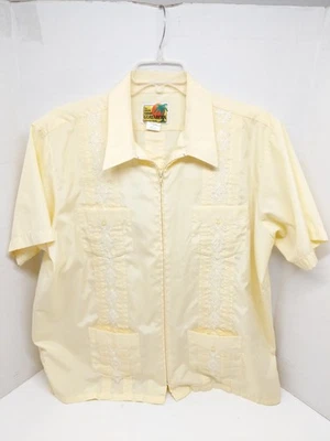 Haband Guayabera Shirt Mens XL Embroidered Short Sleeve Button Up Cuban Shirt - Image 1 of 4