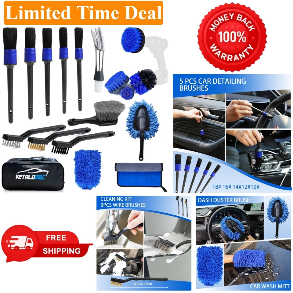 18Pcs Car Cleaning Kit Interior and Exterior Detailing Kit, Car Detailing Set Wi - Image 1 of 4