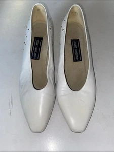 Vintage Stuart Weitzman 1,5-Zoll-Heels weiß und goldfarben Größe 8,5 Damen - Bild 1 von 8