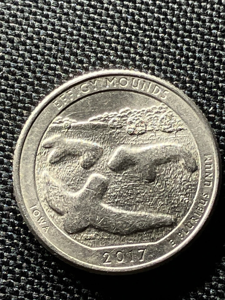 Rare 2017 P Effigy Mounds 25C Quarter With Multiple Errors - Image 1 of 3
