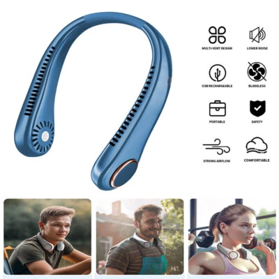 Portable USB Neck Hanging Fan Cooling Air Cooler Portable Little Air Conditioner - Image 1 of 4