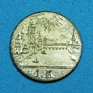 Frankfurt Germany 1 Kreuzer Silver Coin 1839 ND nice AU, Free S/H after 1st Item - Picture 1 of 2