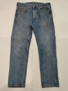 Levi's 505 Men's Distressed Tapered Blue Jeans Size W 34 L 31.5* - Picture 1 of 10