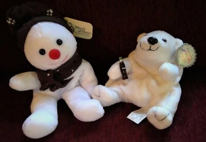 Coca Cola Collectible Bean Bag Plush Beanie 1997 #0109 & Bonus Snowman - Picture 1 of 3