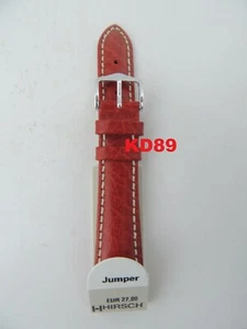 Genuine Hirsch JUMPER RED Leather Strap Band 20mm - Picture 1 of 2