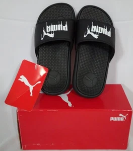 Puma Boy's Slide Beach Sandals Slippers Black /White Size 13 M - Picture 1 of 4