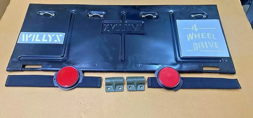 Se adapta a puerta trasera Willys Script Jeep CJ2A CJ3A CJ3B CJ5 CJ6 calibre pesado Foto 1 de 4