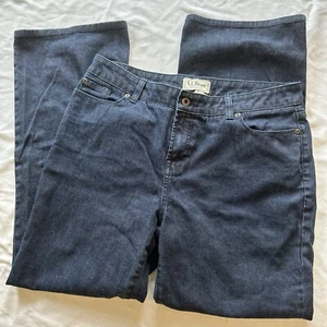 L.L. Bean Women’s 14 Jeans Straight Fit Dark Wash Denim Flap Pockets - Picture 1 of 13