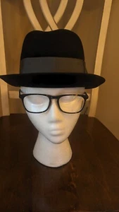 Vintage DOBBS Felt Fedora Hat BLACK - Size 6 1/2 - 6 5/8 - Picture 1 of 9
