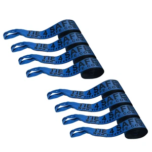 USA 8 Pack Heavy Duty 4” x 30’ Twisted Sewn Loop Winch Strap for Flatbed Truck - Picture 1 of 7