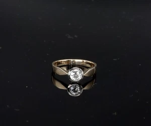 585/- 14ct Bicolor Ring, Damen Solitäre 0,5ct, Ringgröße 57 - Bild 1 von 4