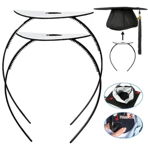 2 Pack Graduation Cap Headband, Firm Anti-Fall Grad Cap Headband Insert, Secures - Picture 1 of 12