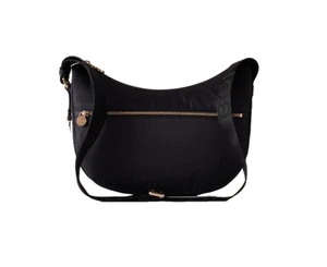 BORBONESE LUNA BAG SMALL Originale Borsa Donna Tracolla Nero Occhio Pernice Zip - Foto 1 di 8