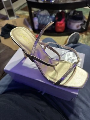 Sandalias de tacón alto con tiras y punta abierta para mujer Foto 1 de 4