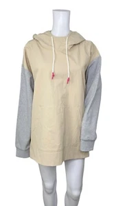 Johnny Was Calme Nylon Hoodie Jacket Pullover Shirt Beige Gray Size XL - Picture 1 of 10