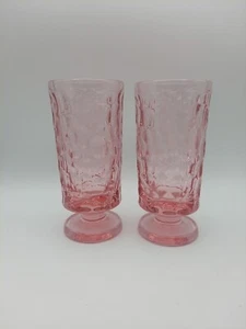 Fostoria Pink Pebble Beach 10 Ounce Footed Goblets 6" Tall - Picture 1 of 3