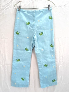 Jade Melody Tam Womens Lined Ankle Pant Pale Green with Crab/Star Motif 27x24 - Picture 1 of 8